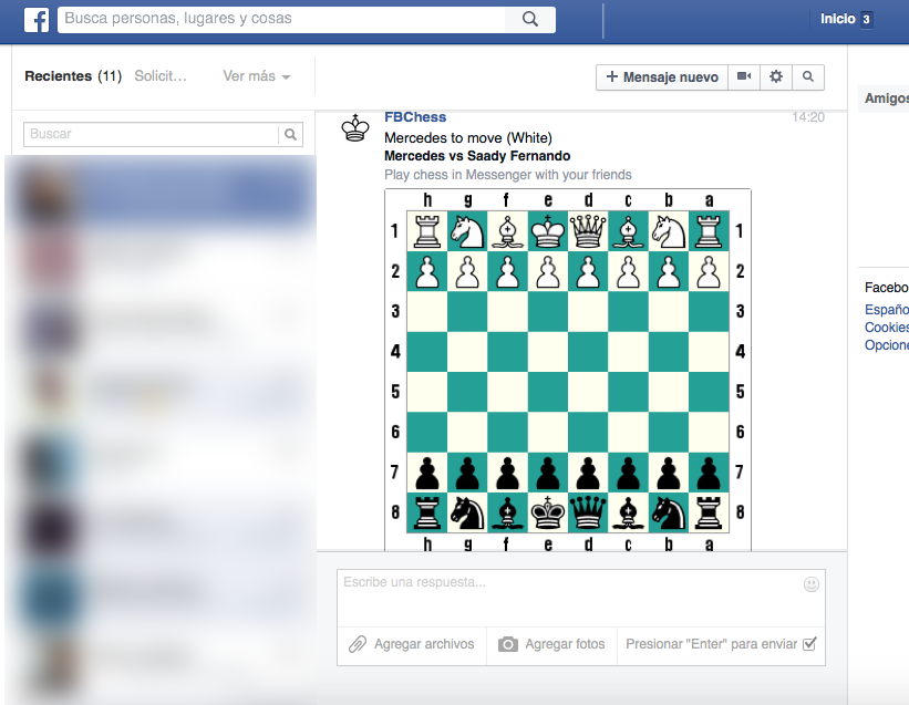Cómo desbloquear un juego de ajedrez oculto en facebook messeger